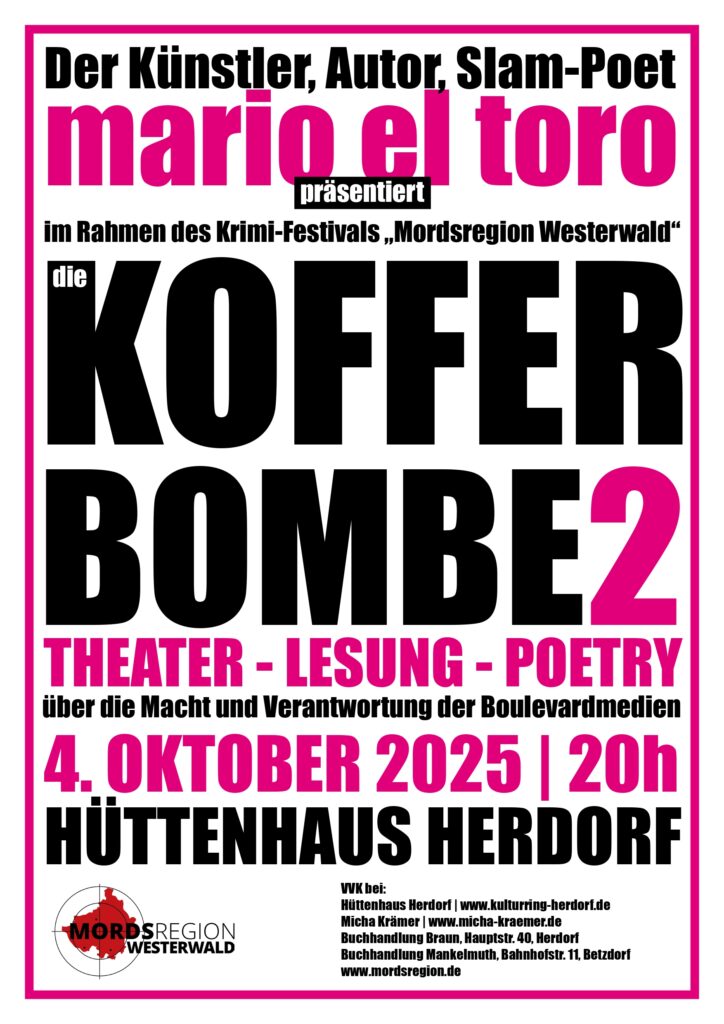 plakat die kofferbombe veranstaltung