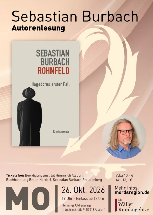 Plakat Burbach Lesung Montag 26 Oktober 2026